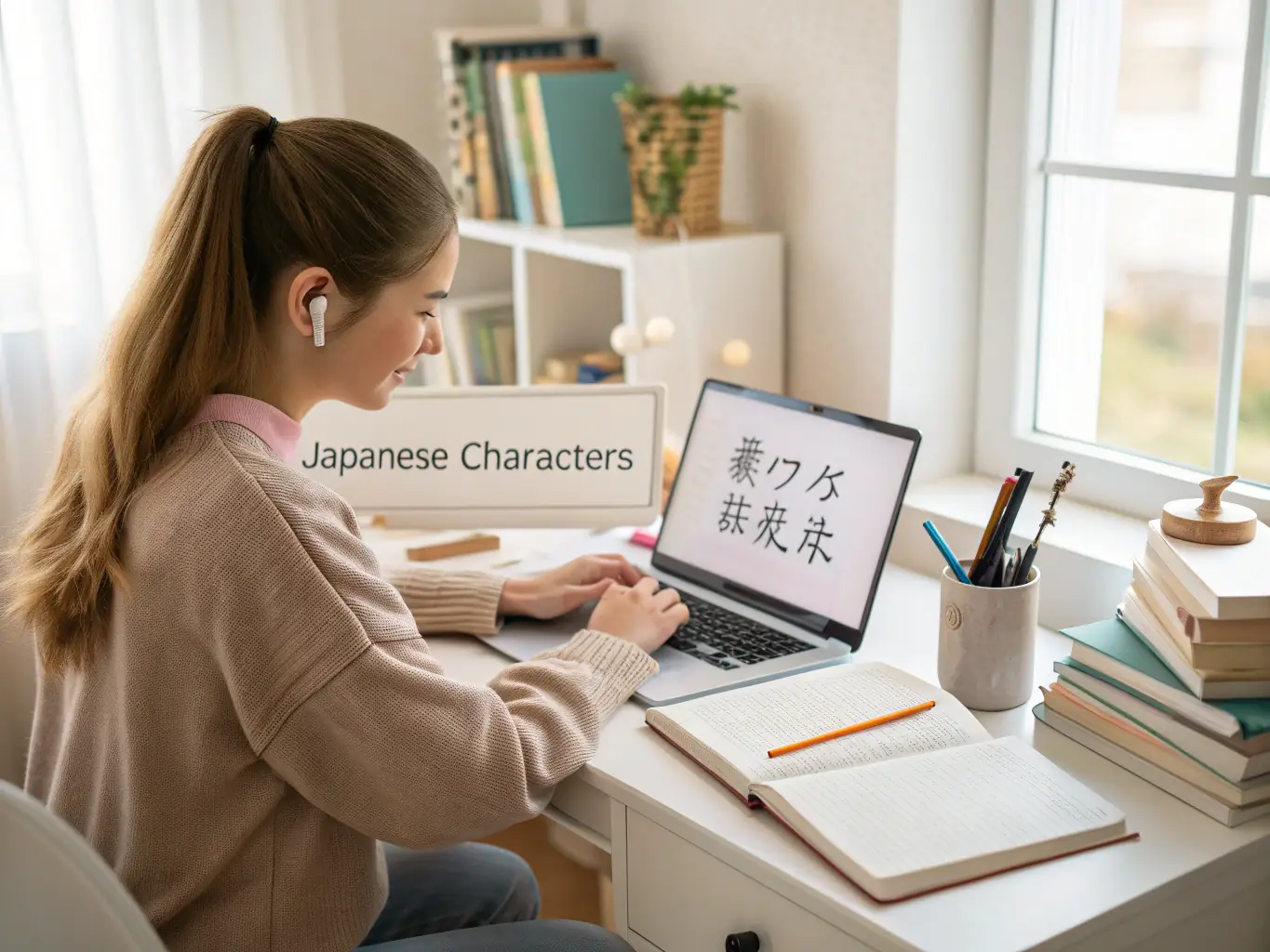 A professional translator working diligently on translating a document, with a focus on accuracy and cultural nuances.